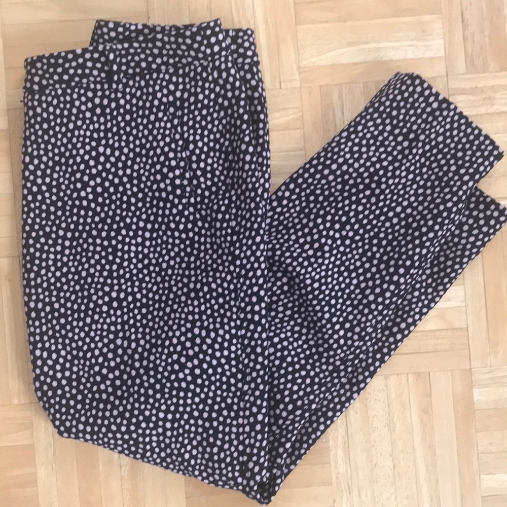 Talbots curvy Hampton polka dot pants EUC work business casual 4 petite